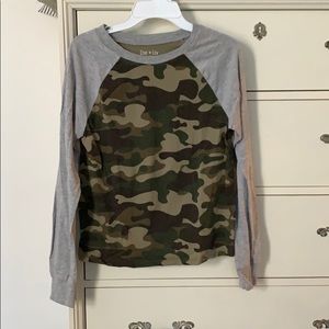 Green Camouflage Long T-Shirt